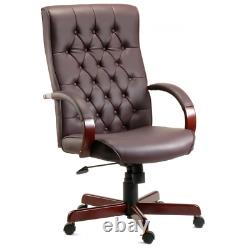Warwick Brown Leather Office Chair Warehouse Clearance