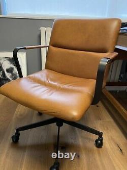 West Elm Cooper Mid- Century Leather Office chair, Tan