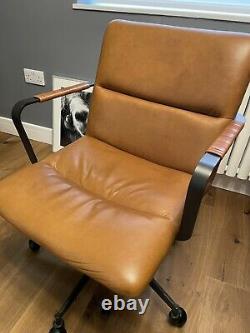 West Elm Cooper Mid- Century Leather Office chair, Tan