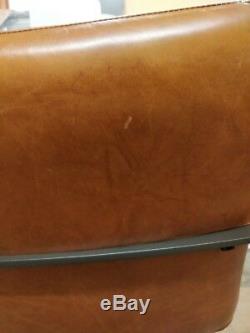 West Elm Cooper Mid-Century Leather Swivel Office Chair