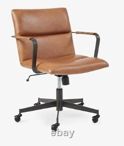 West elm Cooper Mid-Century Leather Office Desk Chair Tan 2936710
