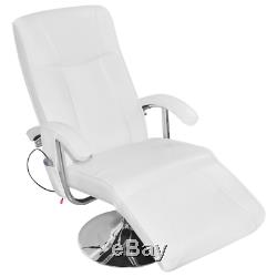 White Artificial Leather Electric Massage Sofa Chair Recliner Swivel Home Office