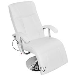 White Artificial Leather Electric Massage Sofa Chair Recliner Swivel Home Office