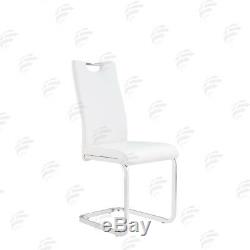 White Faux Leather High Back Dining/Office Chair With a Handle (Set of 2/4/6)