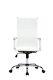 White Pu Leather Office Desk Chair Ergonomic Computer High Back Arms Chrome