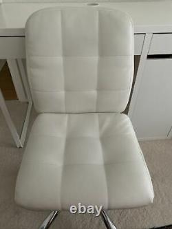 White Table Desk Micke Ikea And PU Leather Chair Bedroom Work Office School Set