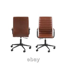 Winslow Office Chair Vintage Brandy Faux Leather Brown 45 x 58 x H 103cm