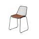 Wire Dining Chair Tan Leather Black 78 X 45 X 48 Cm Kitchen Office Industrial