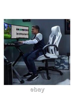 X ROCKER Maverick Home Office PC Chair for Gaming PU Leather WHITE / BLACK NEW