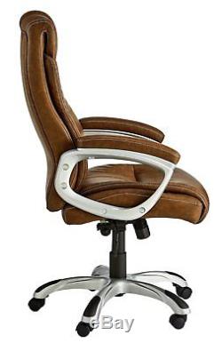 X-Rocker Leather Effect Executive Chair Brown