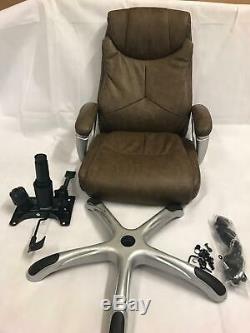 X-Rocker Leather Effect Executive Chair Brown OE100