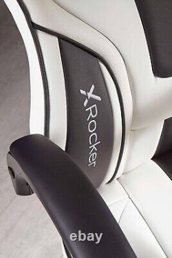 X Rocker Maverick Height Adjustable Office Gaming Chair White Leather