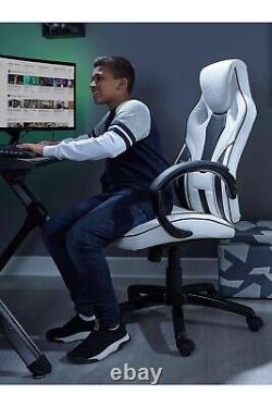 X Rocker Maverick Height Adjustable Office Gaming Chair White Leather