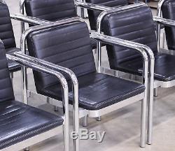 Zoeftig Black Leather & Chrome Luxury Seating Lounge Waiting Area Airport etc