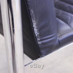 Zoeftig Black Leather & Chrome Luxury Seating Lounge Waiting Area Airport etc