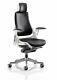 Zure Executive Office Orthopaedic Frame Chair Black Leather With Arms + Headrest